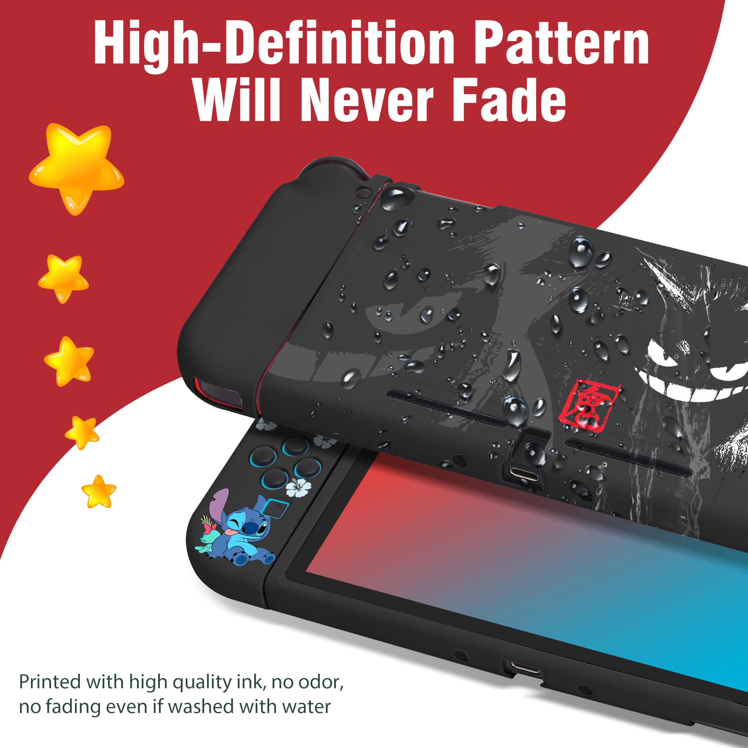 Xcitifun Protective Case Designed for Nintendo Switch OLED - Black